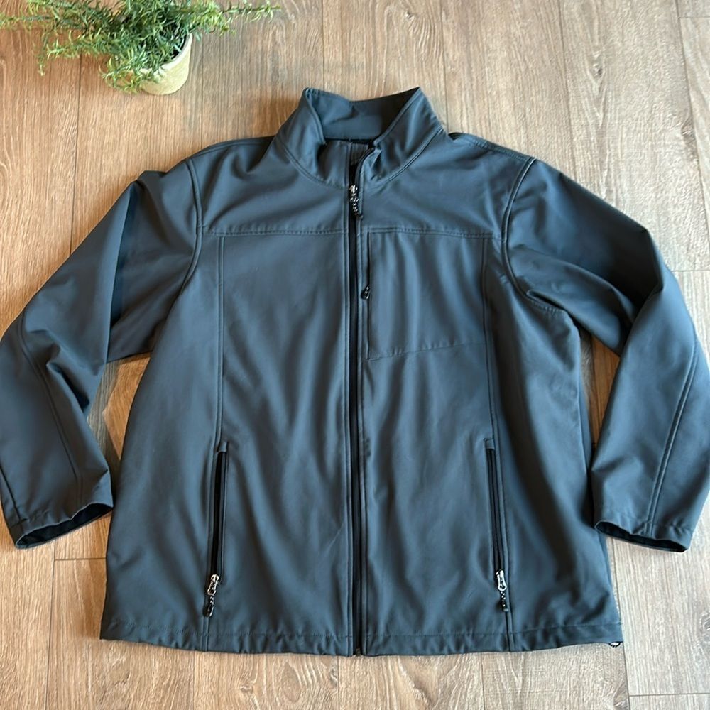 MENS FLEECE LINED CASUAL GRAY JACKET SIZE XXL LIKE NEW